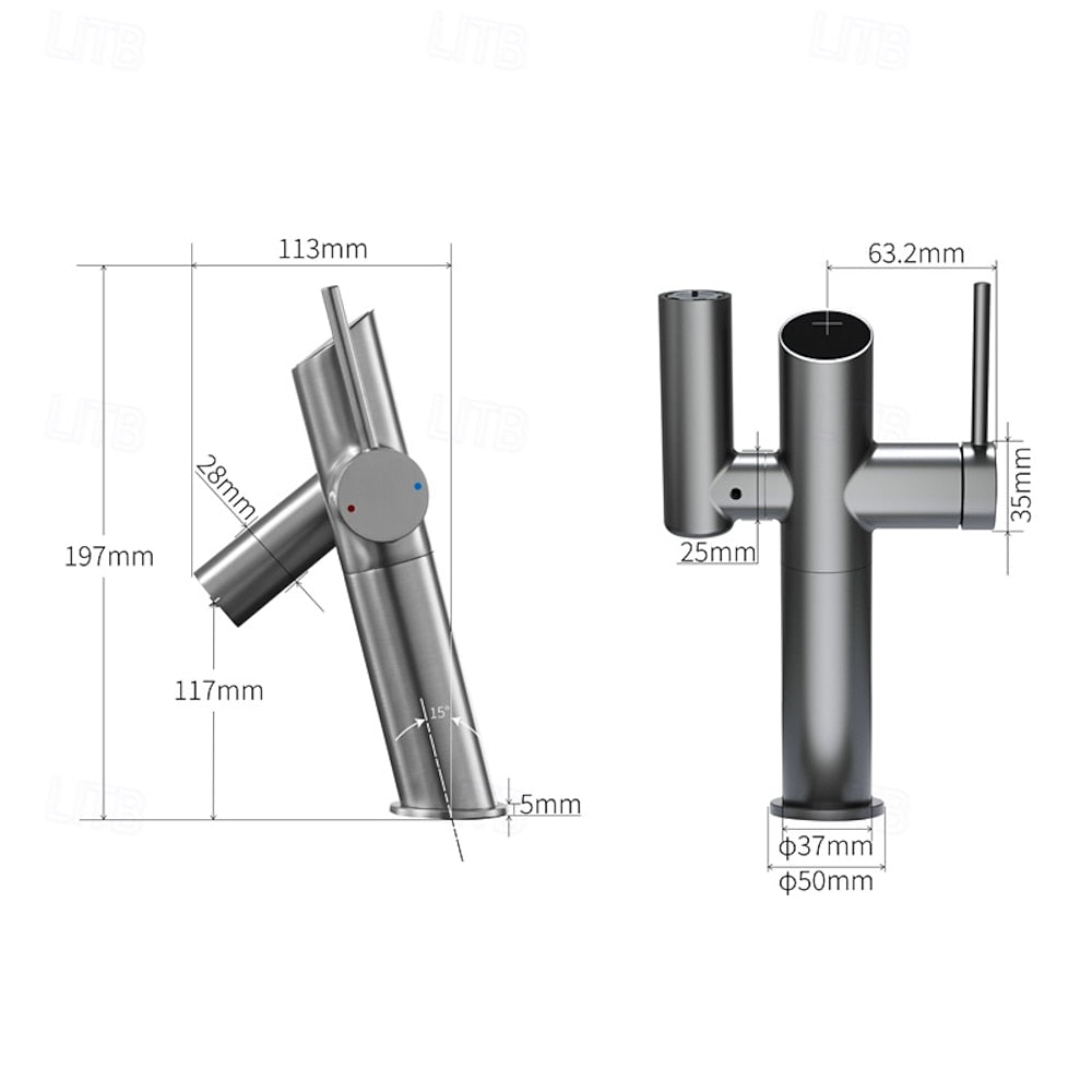 Modern Single-Hole Bathroom Faucet, Single-Handle Brass Sink Faucet, Polished Gold / Brushed Gold / Rose Gold / Matte Black / Chrome / Gunmetal / Matte White