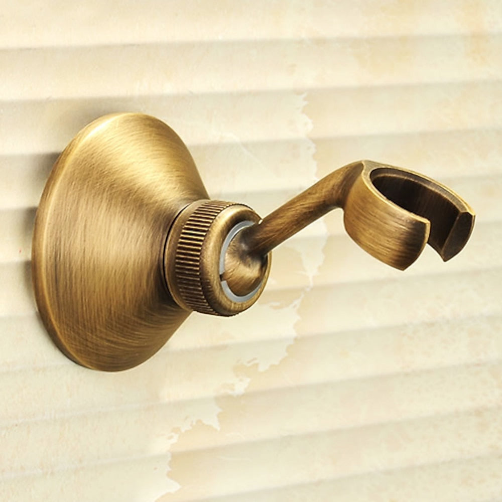 Antique Brass Wall-Mount Tub Faucet, Single-Handle Brass Tub Filler Faucet with Hand Shower