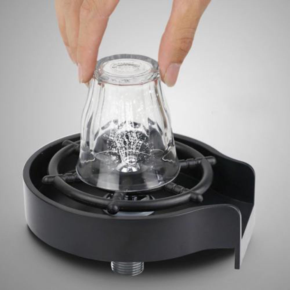 Matte Black Deck-Mounted Kitchen Sink Glass Rinser, High-Pressure Cup Washer for Kitchen / Bar