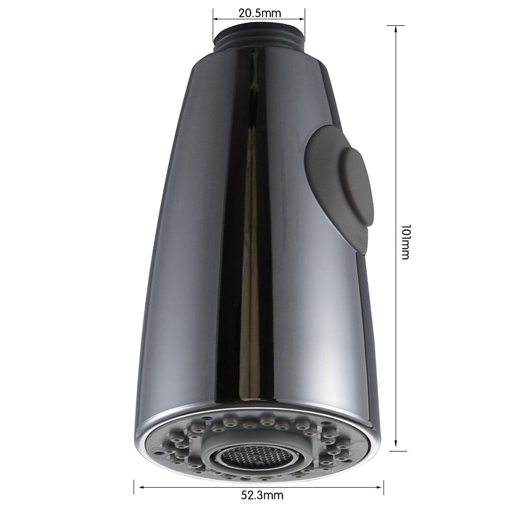 Chrome ABS Replacement Pull-Down Faucet Spray Head, Dual-Mode Kitchen Sink Spray Nozzle