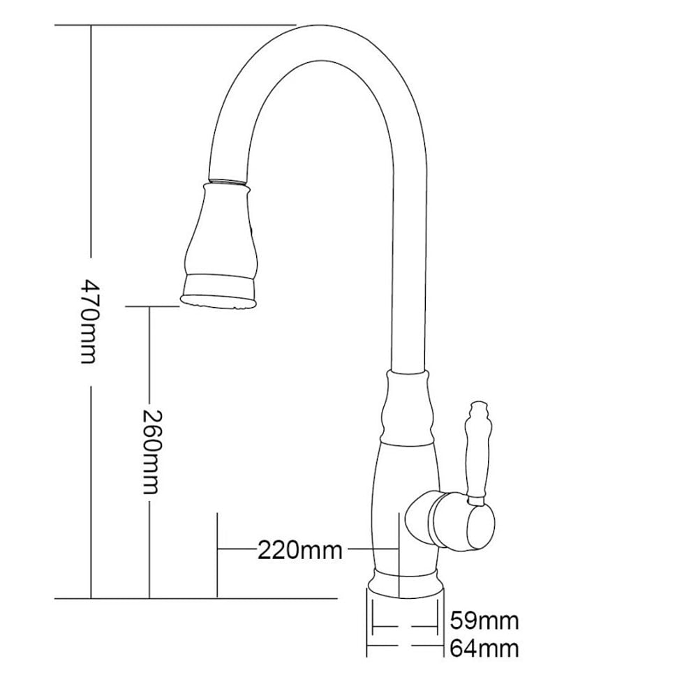 Polished Gold Single-Hole Pull-Down Kitchen Faucet, High Arc Swivel Brass Faucet