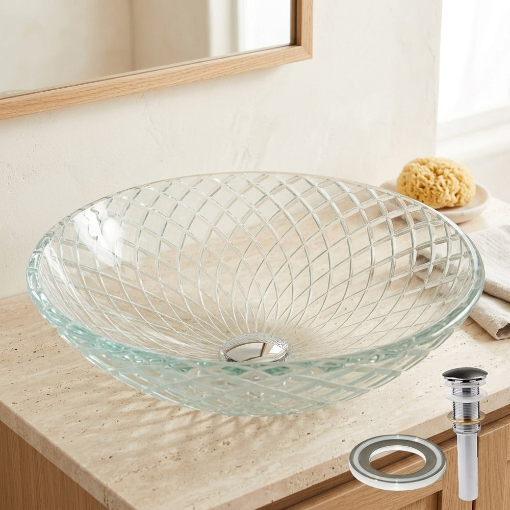 Lagomel vessel sink, set in a Contemporary bathroom