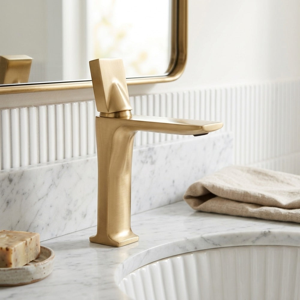 Lagomel single-hole bathroom faucet, set in a Traditional/Classic bathroom