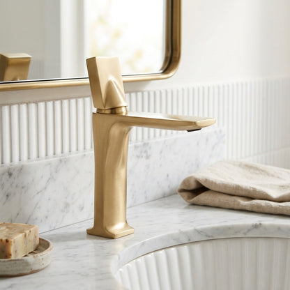 Lagomel single-hole bathroom faucet, set in a Traditional/Classic bathroom