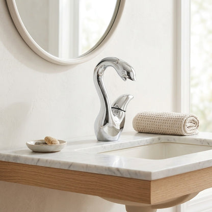 Lagomel single-hole bathroom faucet, set in a Traditional/Classic bathroom