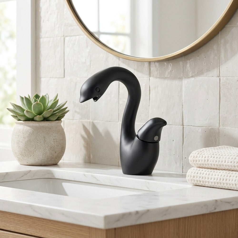 Lagomel single-hole bathroom faucet, set in a Traditional/Classic bathroom