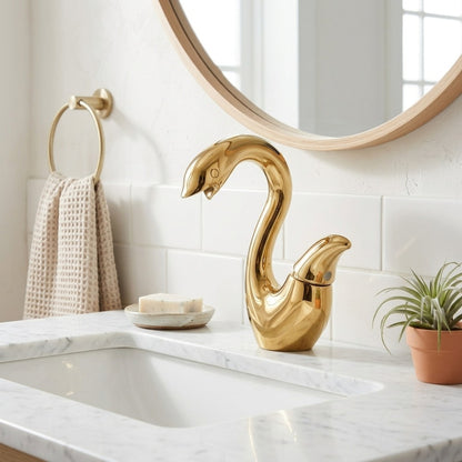 Lagomel single-hole bathroom faucet, set in a Traditional/Classic bathroom