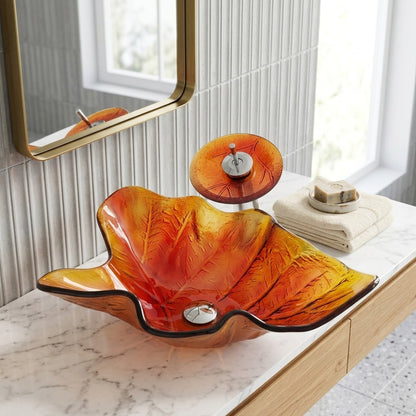 Lagomel waterfall single-handle faucet and sink set, set in a Contemporary bathroom