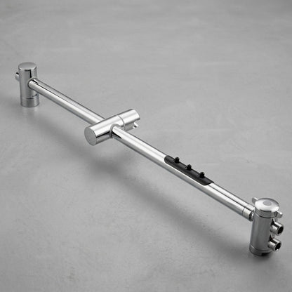 Lagomel wall-mounted shower slide bar in chrome, brushed chrome, set in a Contemporary bathroom