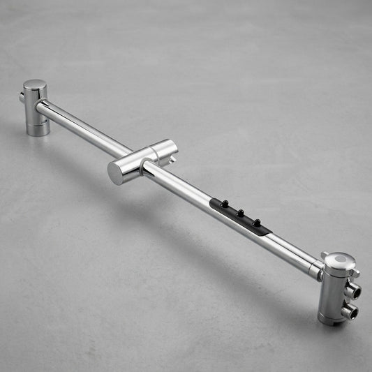 Lagomel wall-mounted shower slide bar in chrome, brushed chrome, set in a Contemporary bathroom