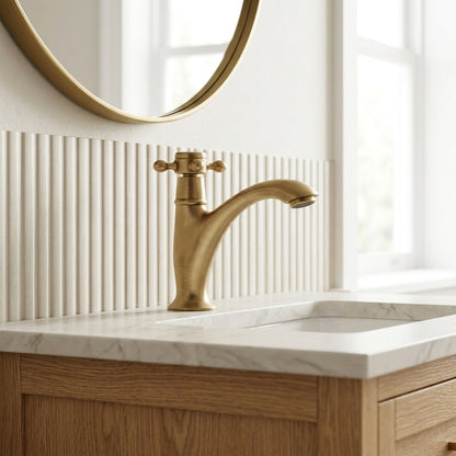 Lagomel single-hole bathroom faucet, set in a Traditional/Classic bathroom