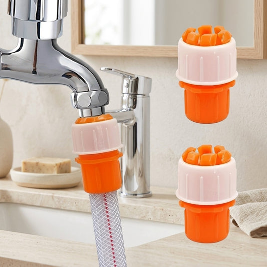 Lagomel faucet connector in two-tone / mixed finish, set in a Contemporary bathroom