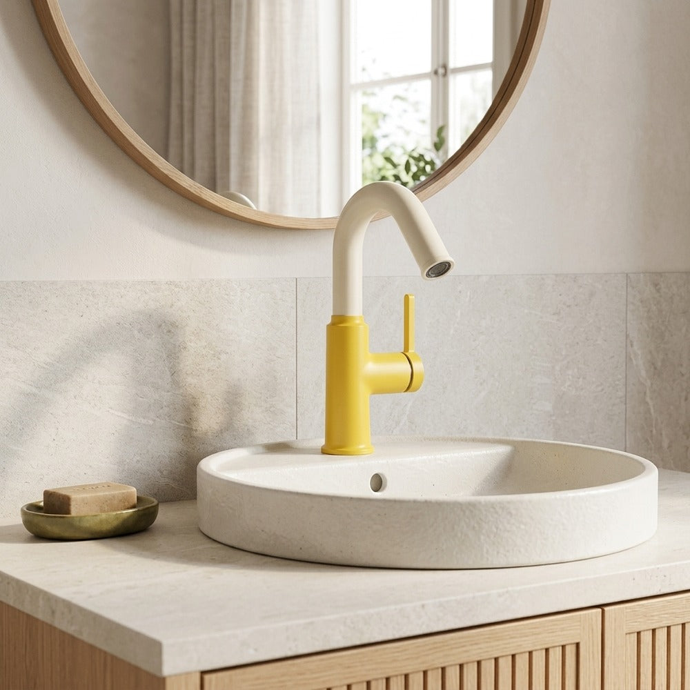 Lagomel single-hole bathroom faucet, set in a Traditional/Classic bathroom