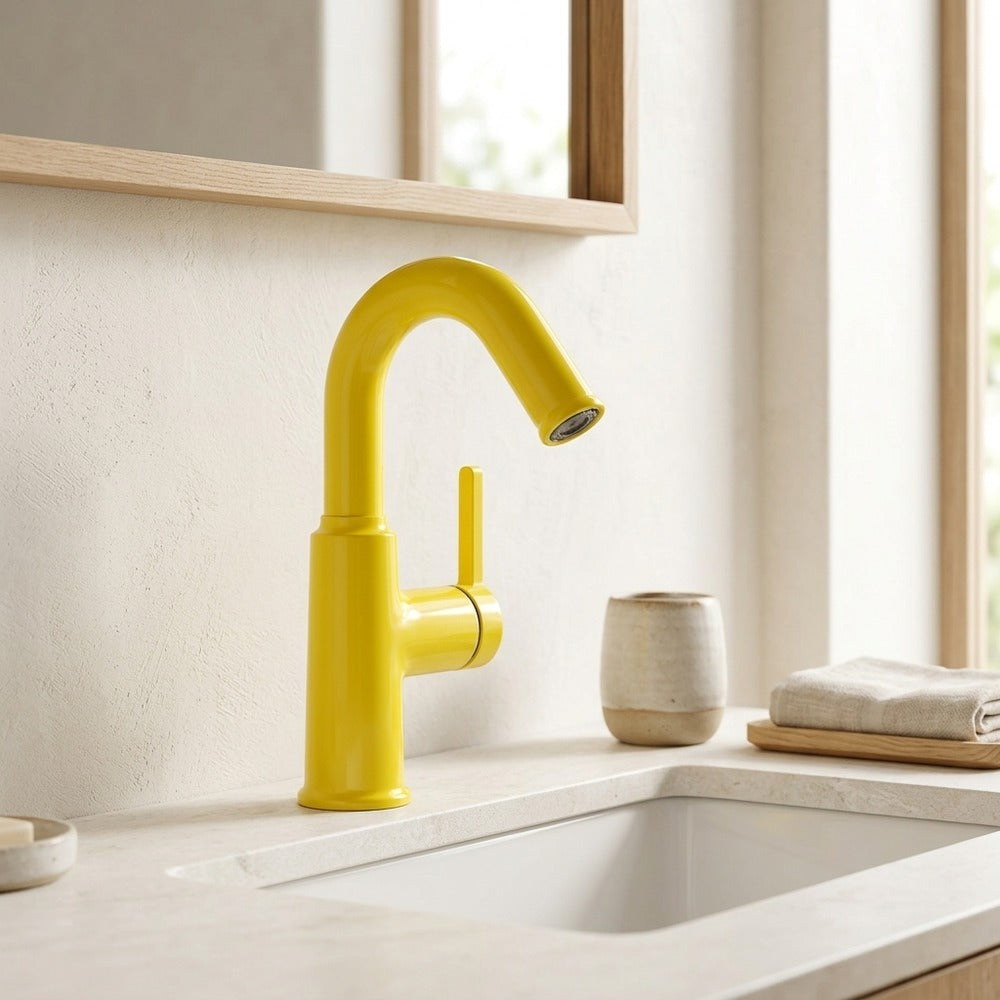 Lagomel single-hole bathroom faucet, set in a Traditional/Classic bathroom