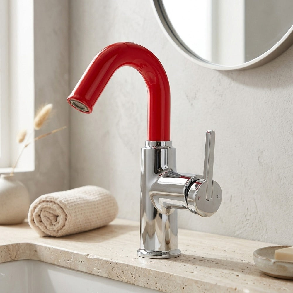 Lagomel single-hole bathroom faucet, set in a Traditional/Classic bathroom