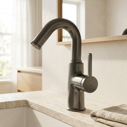 Lagomel single-hole bathroom faucet, set in a Traditional/Classic bathroom