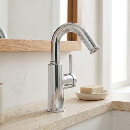 Lagomel single-hole bathroom faucet, set in a Traditional/Classic bathroom