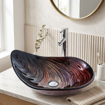 Lagomel waterfall single-handle faucet and sink set, set in a Contemporary bathroom