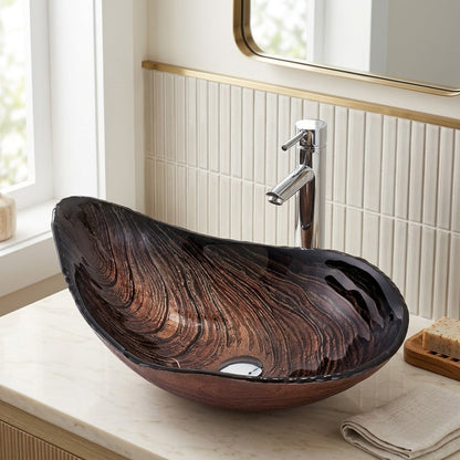 Lagomel waterfall single-handle faucet and sink set, set in a Contemporary bathroom