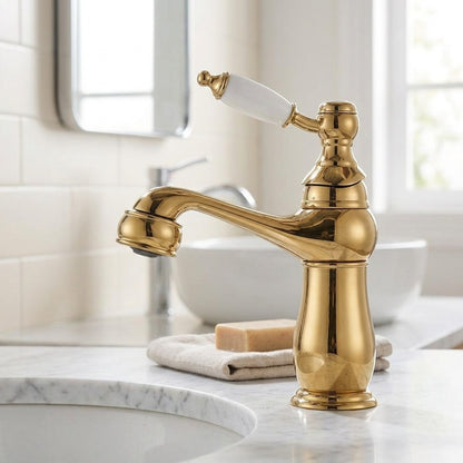 Lagomel single-hole bathroom faucet, set in a Traditional/Classic bathroom