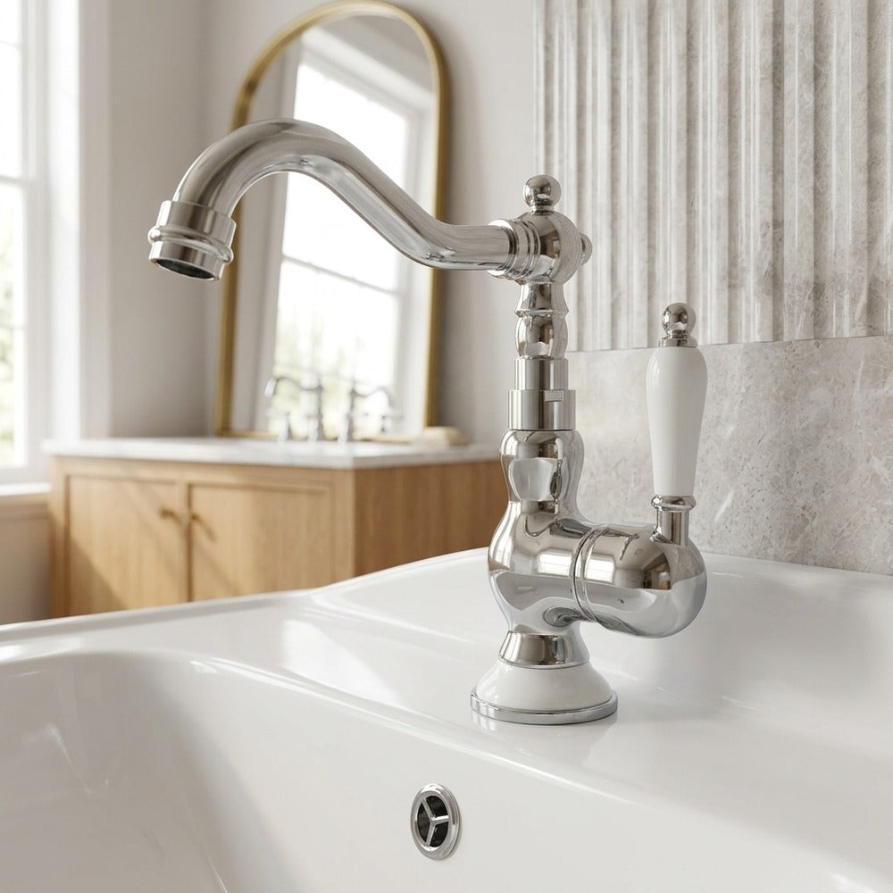 Lagomel single-hole bathroom faucet, set in a Traditional/Classic bathroom