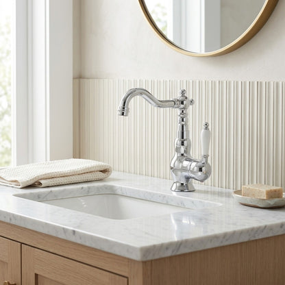 Lagomel single-hole bathroom faucet, set in a Traditional/Classic bathroom