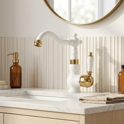 Lagomel single-hole bathroom faucet, set in a Traditional/Classic bathroom