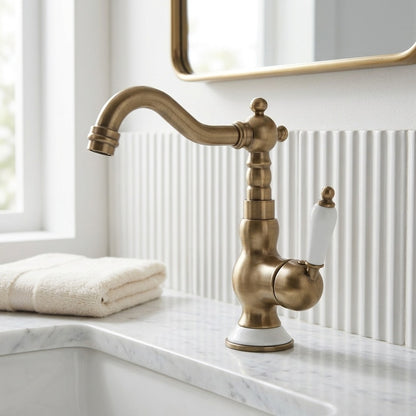 Lagomel single-hole bathroom faucet, set in a Traditional/Classic bathroom