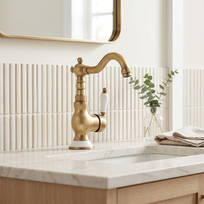 Lagomel single-hole bathroom faucet, set in a Traditional/Classic bathroom