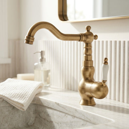 Lagomel single-hole bathroom faucet, set in a Traditional/Classic bathroom