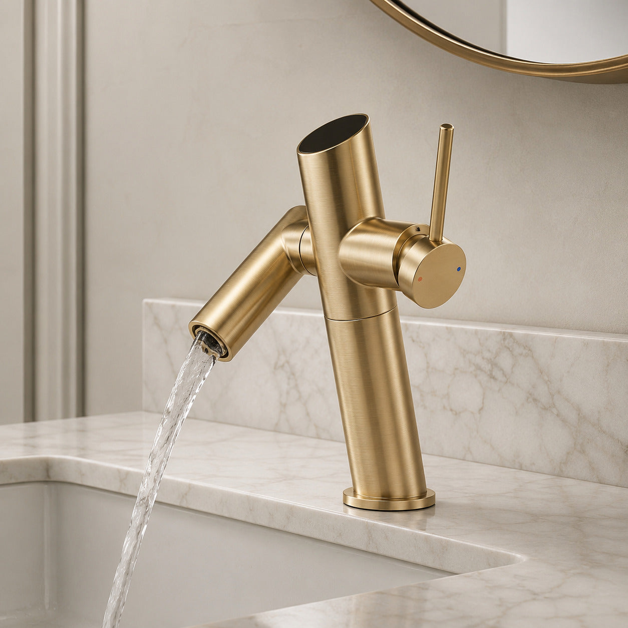 Lagomel single-hole bathroom faucet, set in a Traditional/Classic bathroom