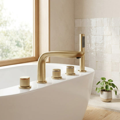 Lagomel deck-mount tub filler, set in a Vintage/Retro bathroom
