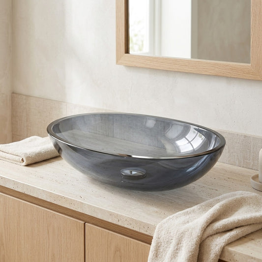 Lagomel faucet and sink set in brushed gold, two-tone / mixed finish, set in a Modern/Contemporary bathroom