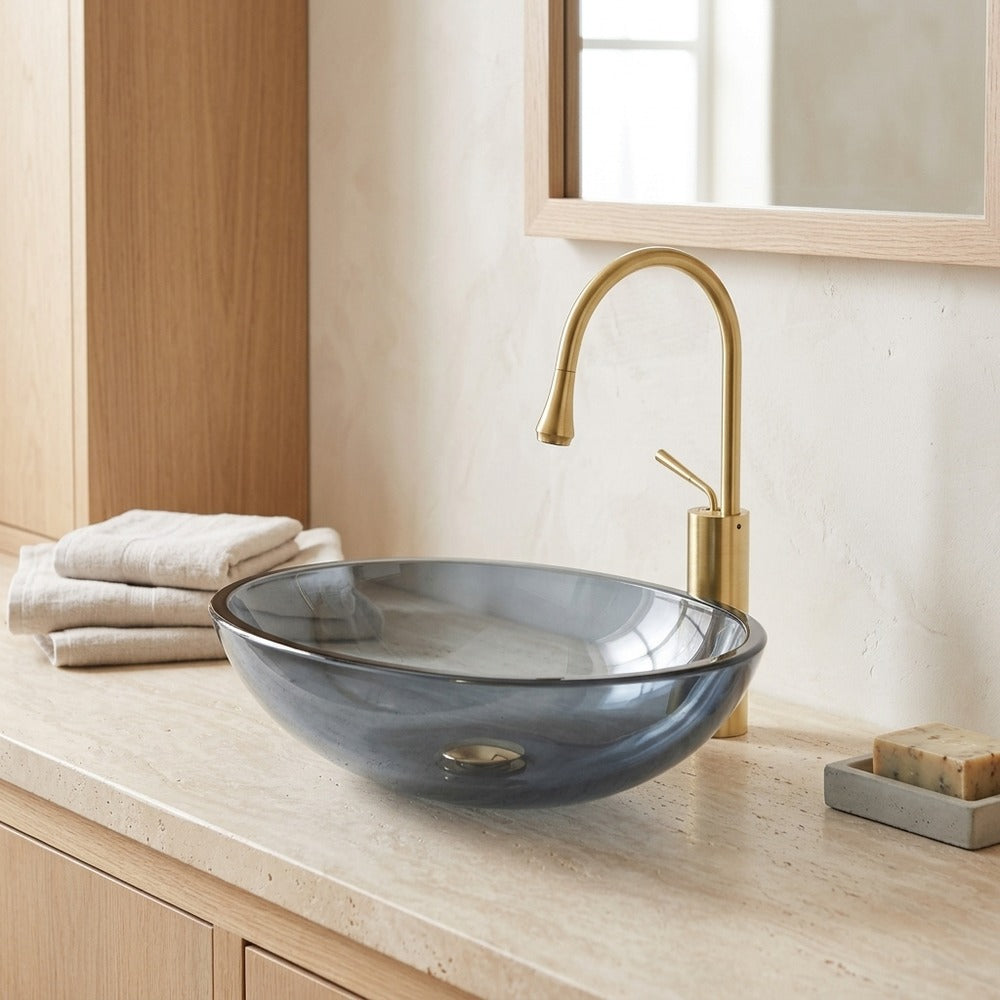 Lagomel faucet and sink set, set in a Modern/Contemporary bathroom