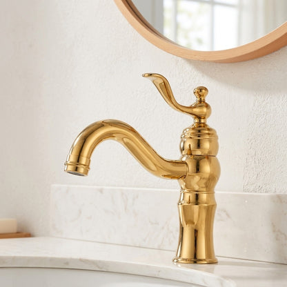 Lagomel single-hole bathroom faucet, set in a Traditional/Classic bathroom