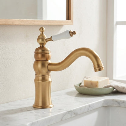 Lagomel single-hole bathroom faucet, set in a Traditional/Classic bathroom