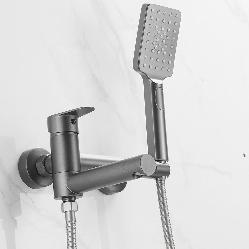 Lagomel single-handle wall-mount tub filler, set in a Modern/Contemporary/Minimalist bathroom