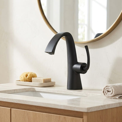 Lagomel single-hole bathroom faucet, set in a Traditional/Classic bathroom