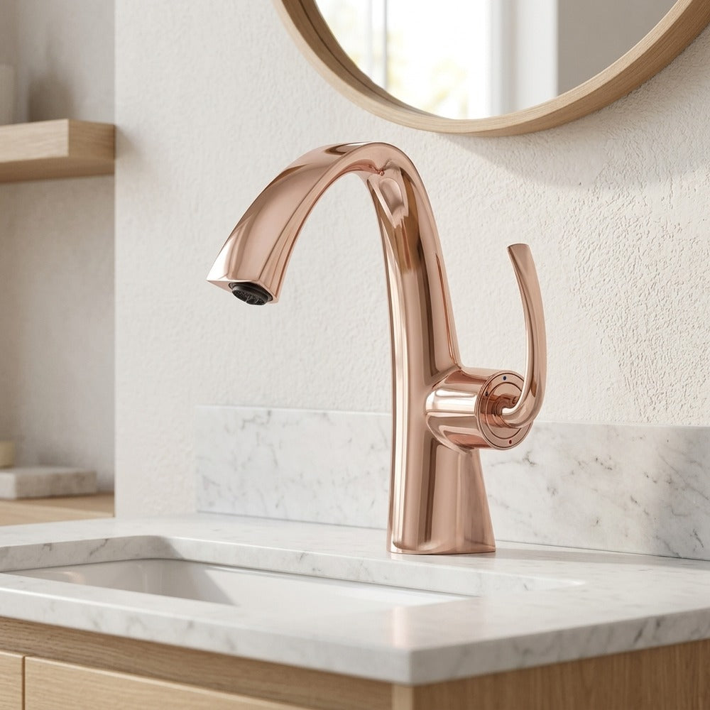 Lagomel single-hole bathroom faucet, set in a Traditional/Classic bathroom