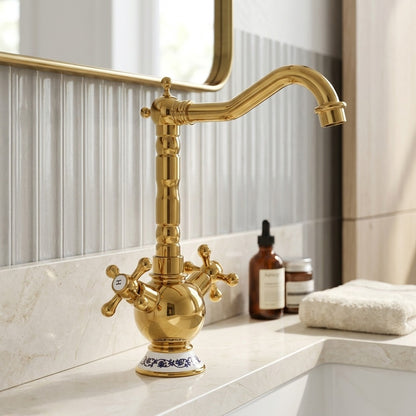 Lagomel single-hole bathroom faucet, set in a Traditional/Classic bathroom