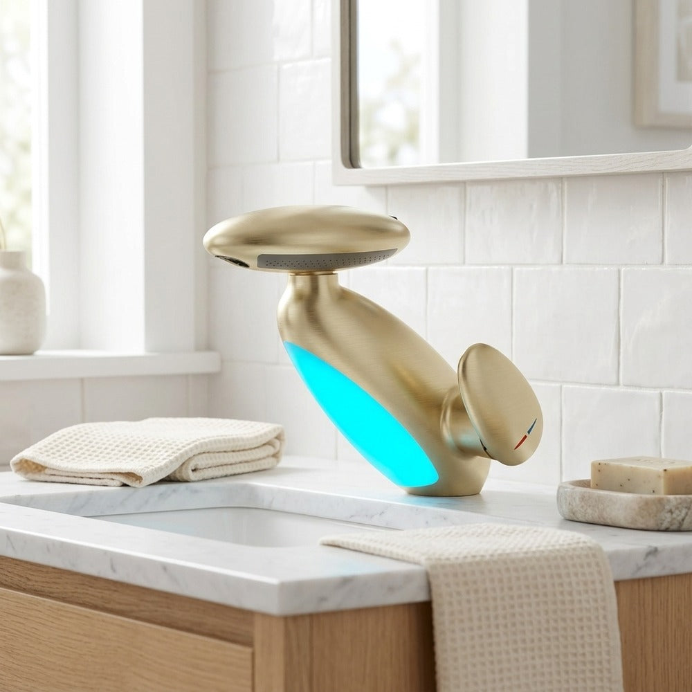 Lagomel pull-out single-hole bathroom faucet, set in a Traditional/Classic/Vintage/Retro bathroom