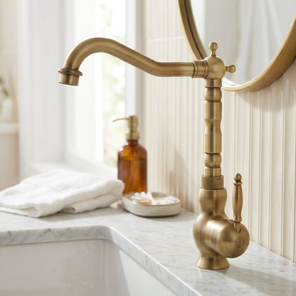 Lagomel single-handle vessel sink faucet, set in a Traditional/Classic bathroom