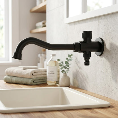 Lagomel wall-mounted washing machine faucet, set in a Traditional/Classic/Rustic/Industrial bathroom