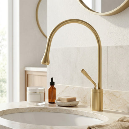 Lagomel single-hole bathroom faucet, set in a Traditional/Classic bathroom