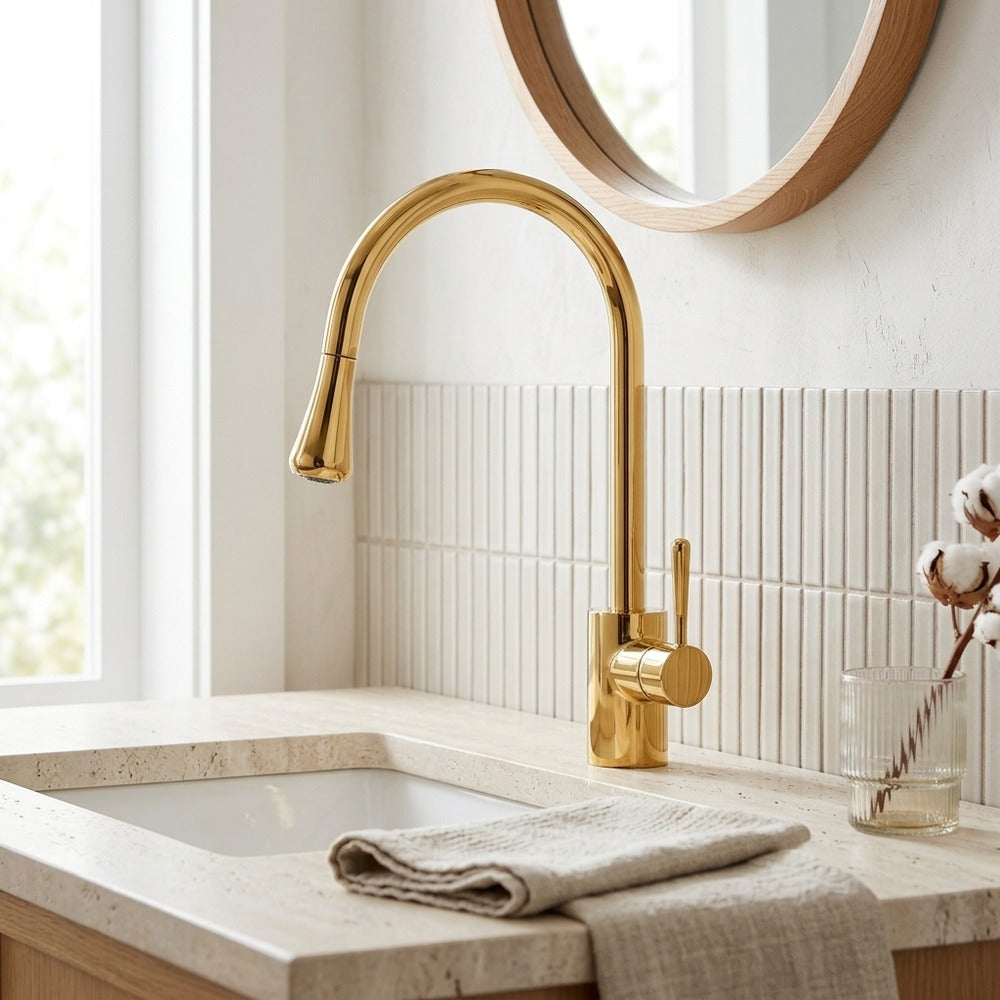 Lagomel single-hole bathroom faucet, set in a Traditional/Classic bathroom