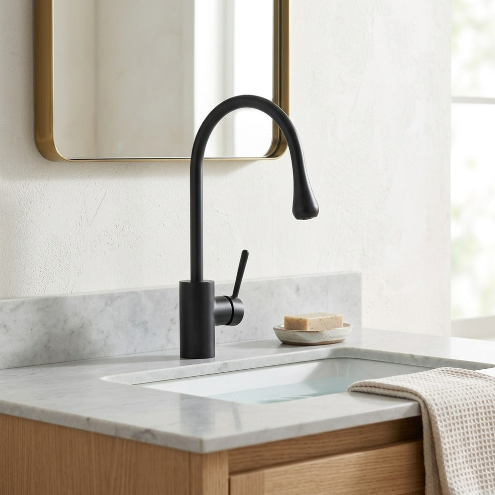 Lagomel single-hole bathroom faucet, set in a Traditional/Classic bathroom