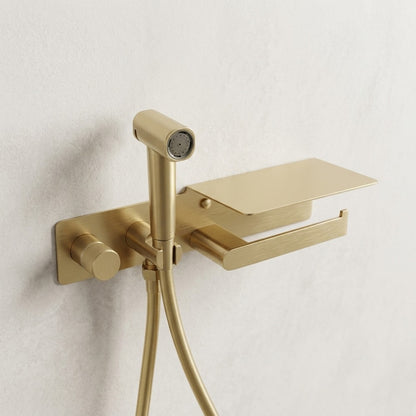 Lagomel wall-mounted single-handle bidet faucet, set in a Contemporary bathroom