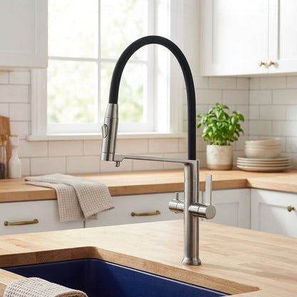 Lagomel pull-down kitchen faucet, set in a Modern/Contemporary kitchen