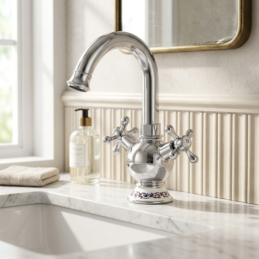 Lagomel single-hole bathroom faucet, set in a Traditional/Classic bathroom