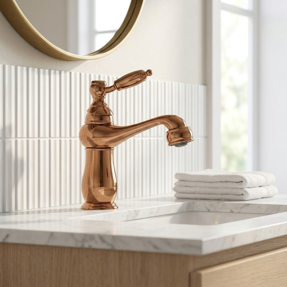Lagomel single-hole bathroom faucet, set in a Traditional/Classic bathroom